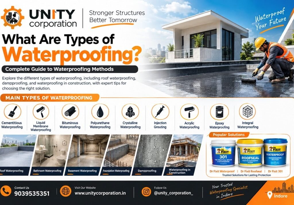 Types of waterproofing waterproofing roof waterproofing